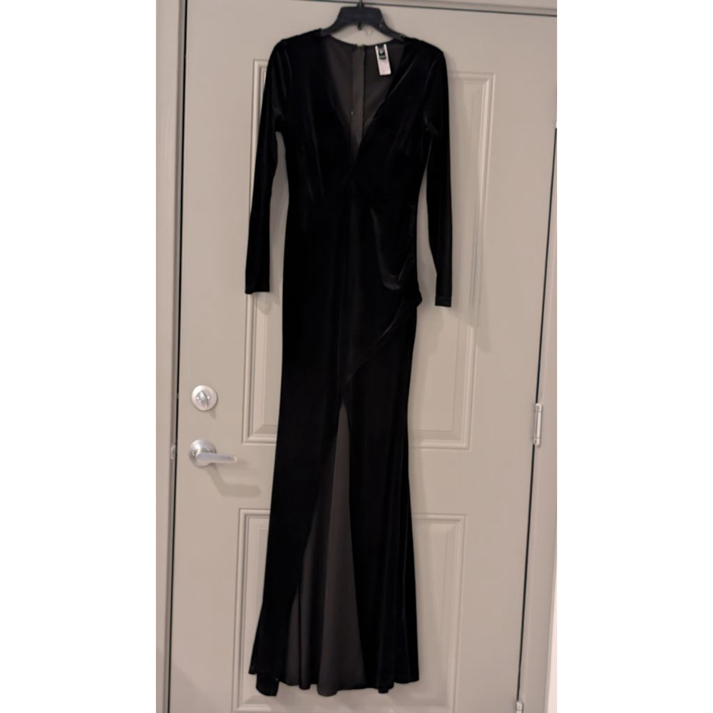 Women's Windsor Black Velvet Long Sleeve Maxi Dress M - Picture 7 of 16
